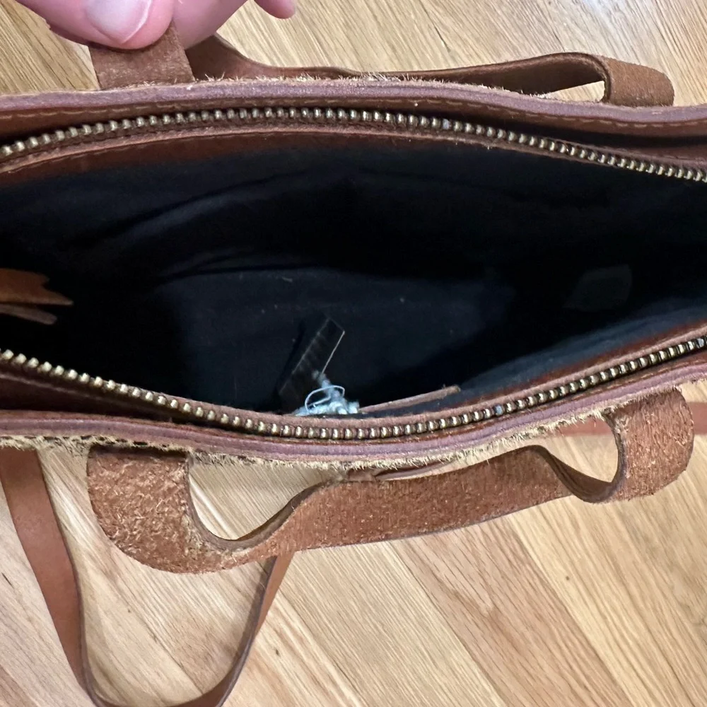 Madewell Tan and Brown Calf Hair Animal Print Women's Crossbody Bag - Picture 9 of 16